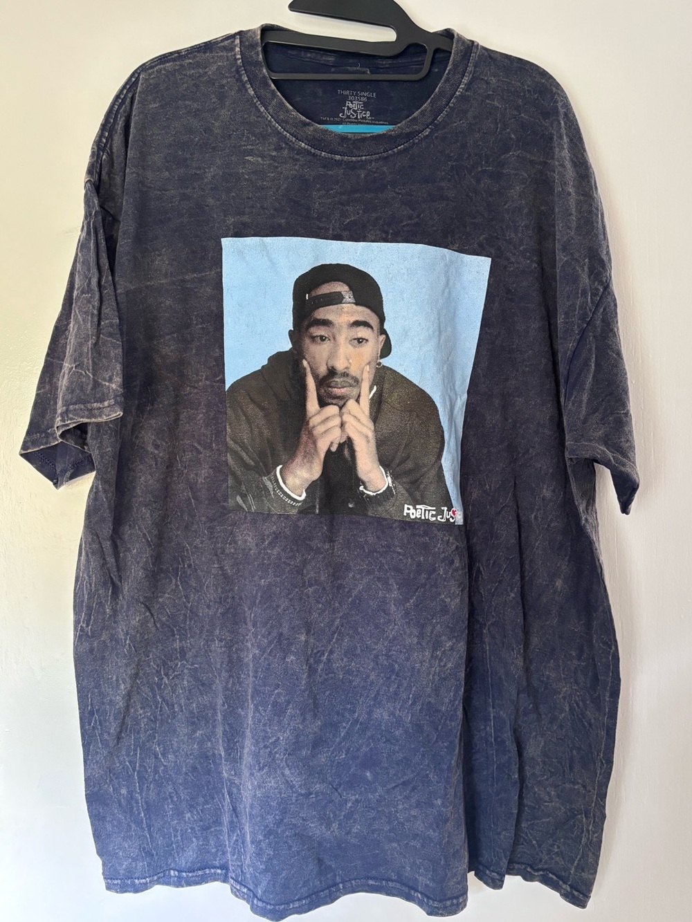 Tupac 2pac Vintage-Style Black Graphic Tee with Portrait Print